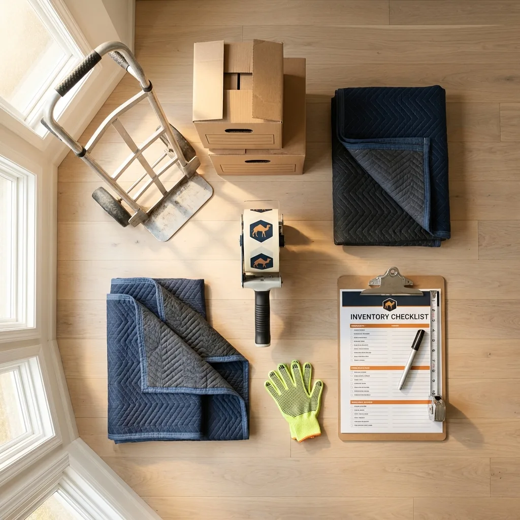 Professional moving supplies and packing materials layout for Longboat Key residential relocations